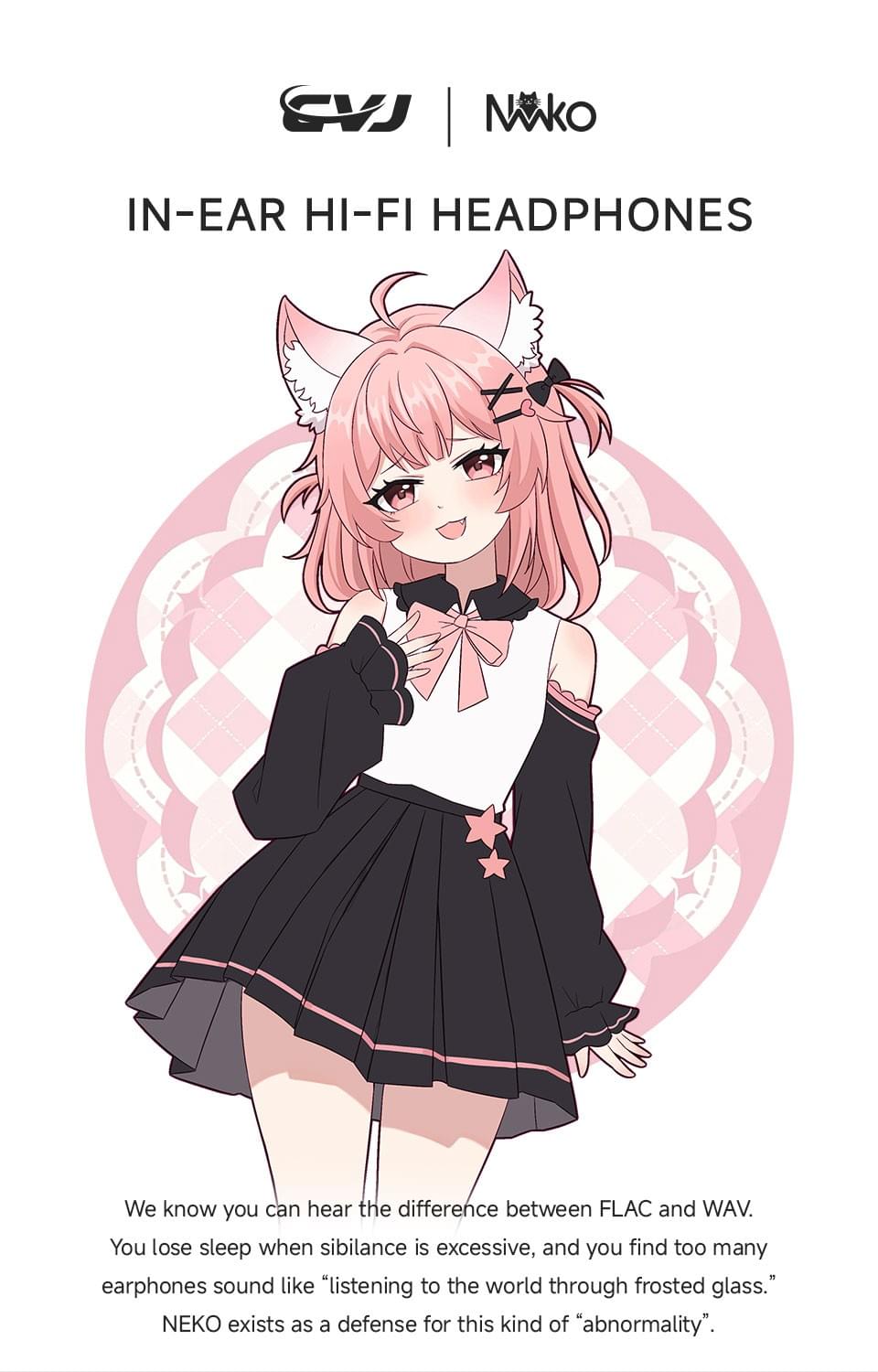 CVJ Neko In-Ear Earphones Metal Alloy Shell Dynamic Coil 3.5mm Single End 4.4mm Balanced Plug