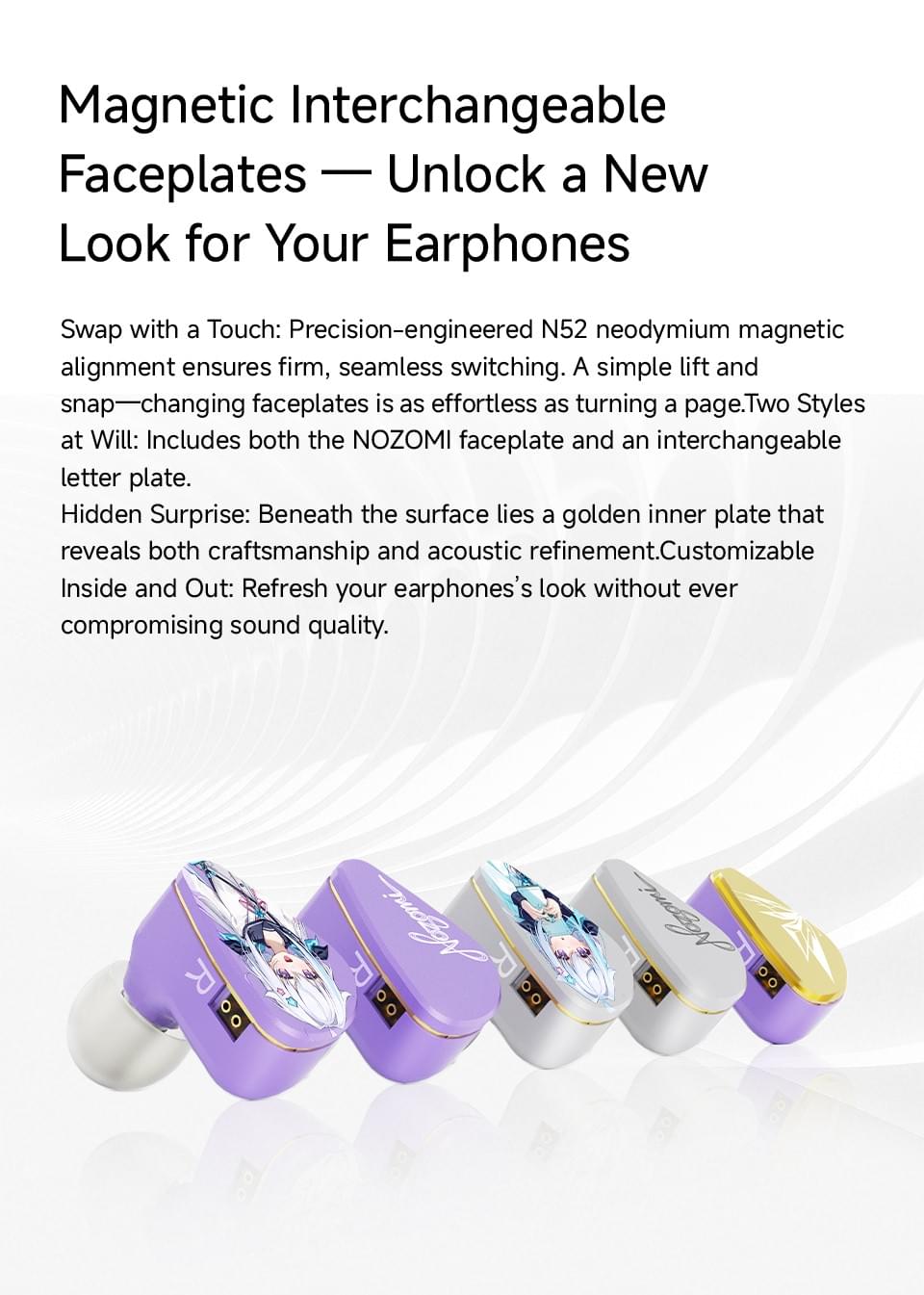 CVJ NOZOMI 2DD+1PD New Planar In-Ear Earphones Interchangeable Panel Nozzle 3 Unit