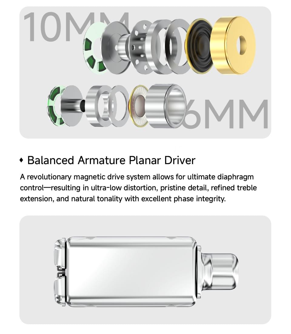 CVJ NOZOMI 2DD+1PD New Planar In-Ear Earphones Interchangeable Panel Nozzle 3 Unit