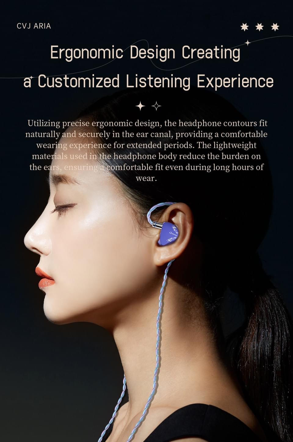 CVJ ARIA 10mm High Performance Nano-Crystal Coated DD IEMs Hifi Earphones with Detachable Cable