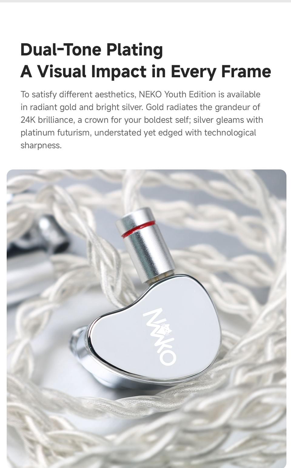 CVJ Neko In-Ear Earphones Metal Alloy Shell Dynamic Coil 3.5mm Single End 4.4mm Balanced Plug