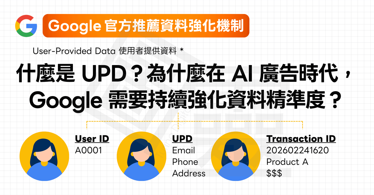 【提升用戶辨識】什麼是 UPD（使用者提供資料）？為什麼在 AI 廣告時代，Google 需要 User-Provided Data？