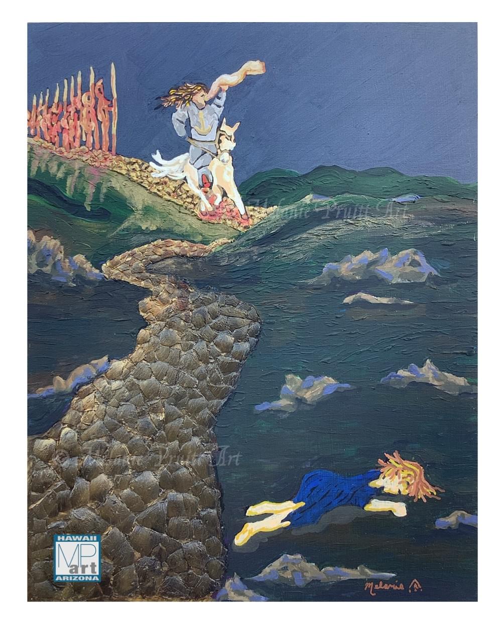 dramatic watercolor painting of the cross of Jesus