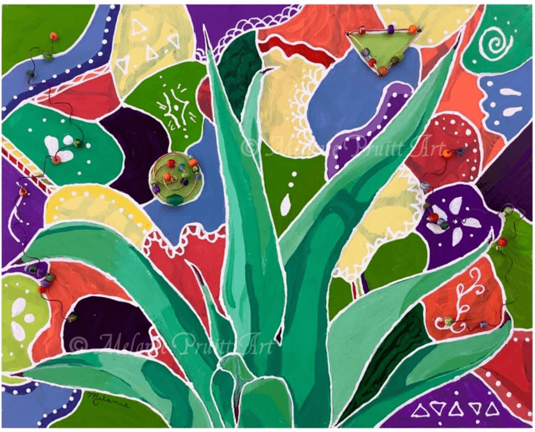 mixed-media butterfly painting