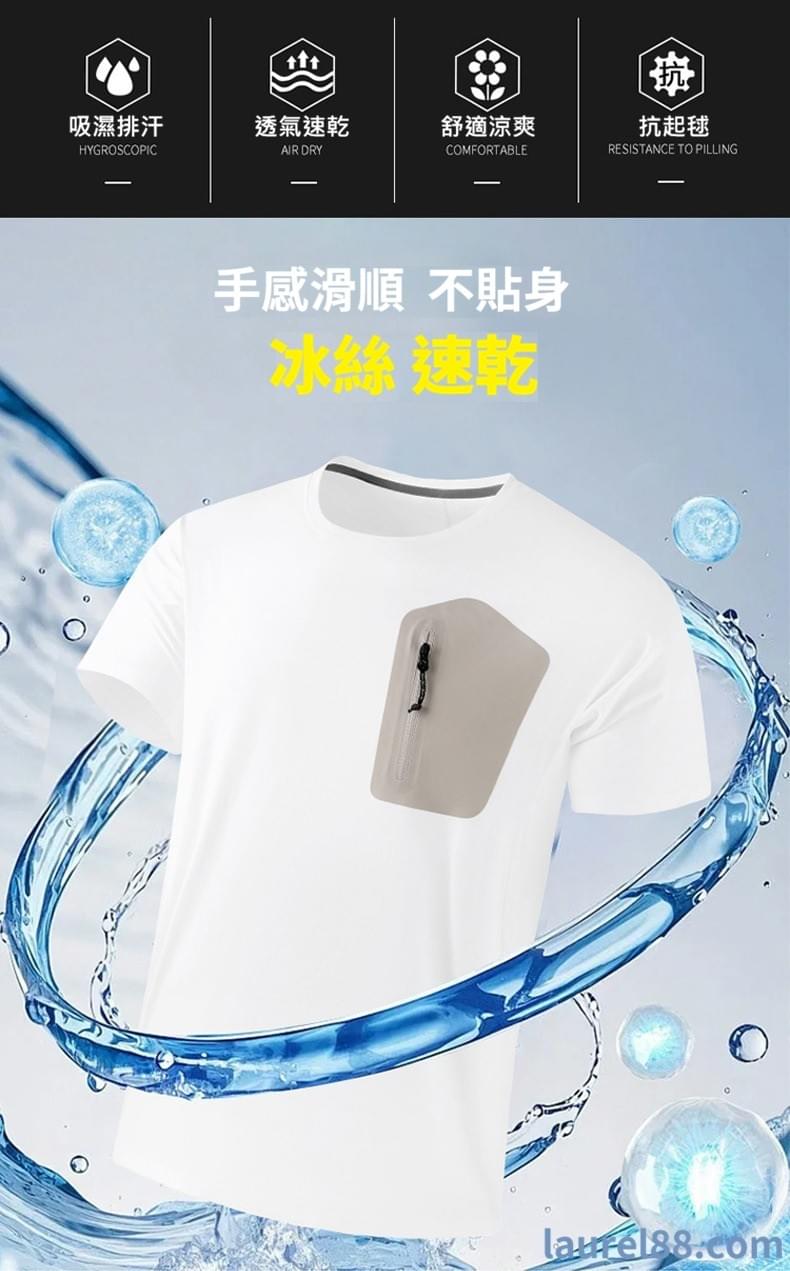 【極致涼感】冰絲速乾機能口袋短T---新登場