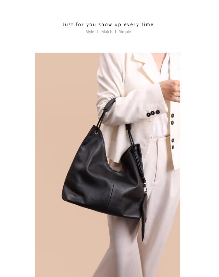 頭層植鞣牛皮托特大包