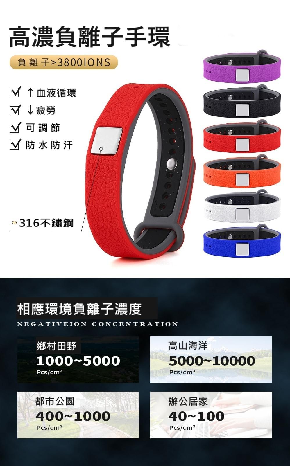 防靜電高濃度負離子能量手環