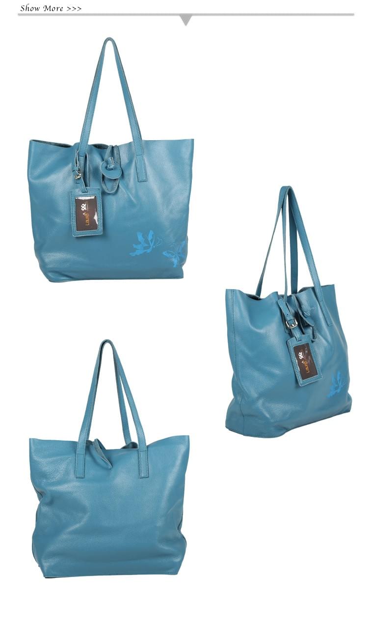 輕舞翩翩頭層牛皮蝴蝶托特大包---超值出清