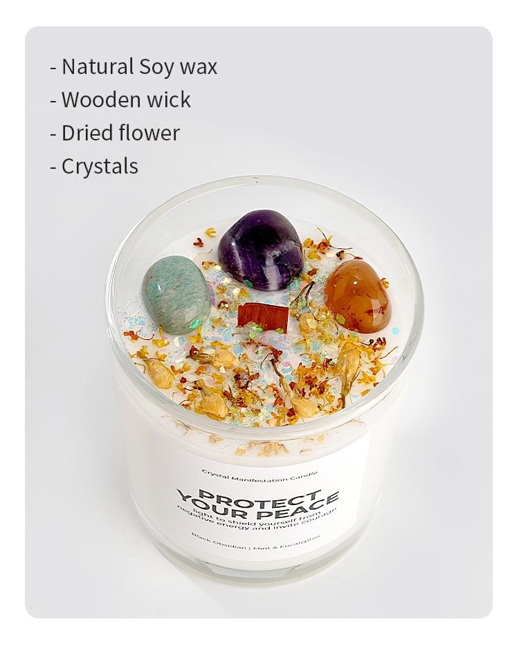 木蕊亮彩晶石蠟燭