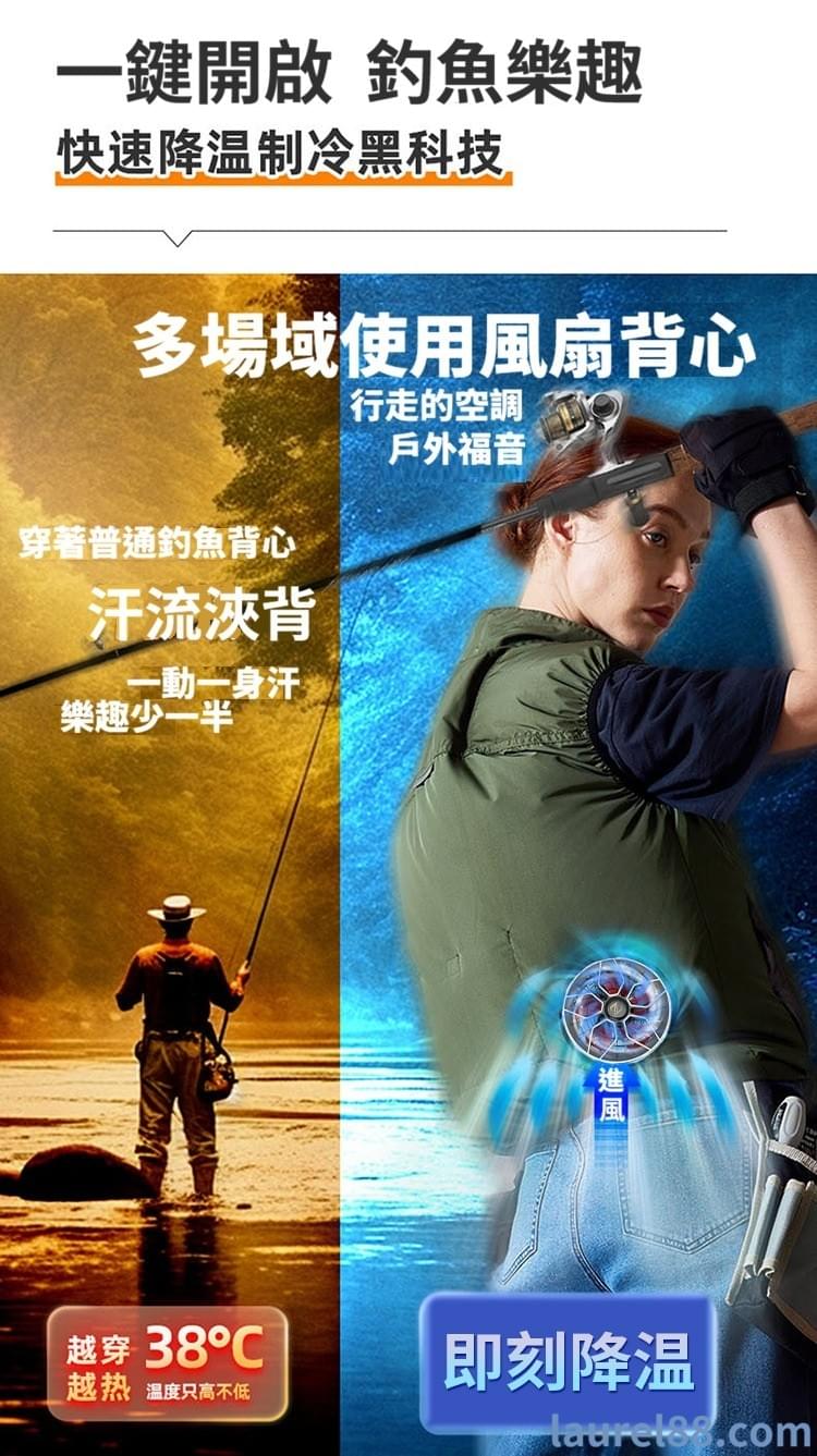 3段式空調風扇衣---橫口袋款