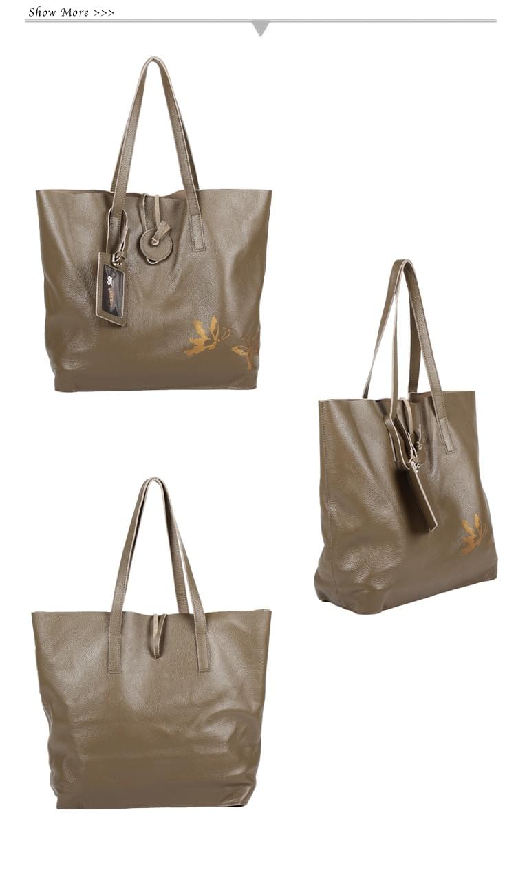 輕舞翩翩頭層牛皮蝴蝶托特大包---超值出清