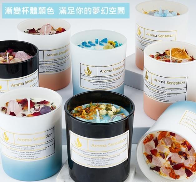 棉蕊乾花晶石蠟燭