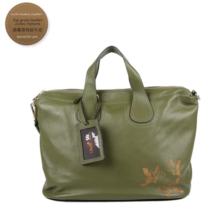 翩然起舞兩用頭層牛皮蝴蝶大方包---超值出清