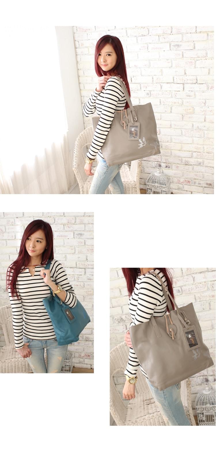 輕舞翩翩頭層牛皮蝴蝶托特大包---超值出清