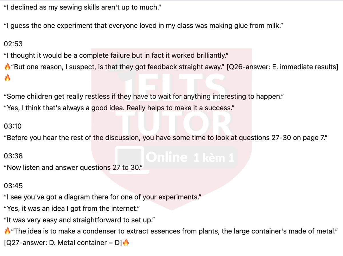 Science teaching placement