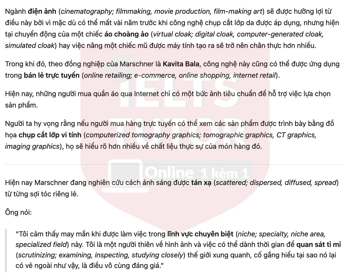 🔥Science and filmmaking (bản update đề thi thật IELTS READING) - Làm bài online format computer-based, kèm đáp án, dịch & giải thích từ vựng - cấu trúc ngữ pháp khó