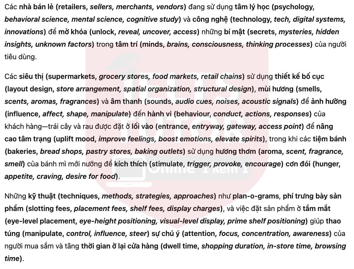🔥The way the brain buys Answers with location - Đề luyện tập IELTS READING- Làm bài online format computer-based, kèm đáp án, dịch & giải thích từ vựng - cấu trúc ngữ pháp khó