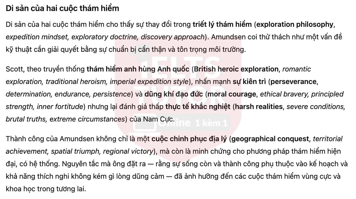 🔥Conquering the South Pole Answers with location - Đề luyện tập IELTS READING- Làm bài online format computer-based, kèm đáp án, dịch & giải thích từ vựng - cấu trúc ngữ pháp khó