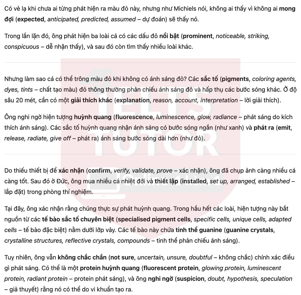 🔥DEEP SEA DISCOVERY Answers with location - Đề thi thật IELTS READING- Làm bài online format computer-based, kèm đáp án, dịch & giải thích từ vựng - cấu trúc ngữ pháp khó