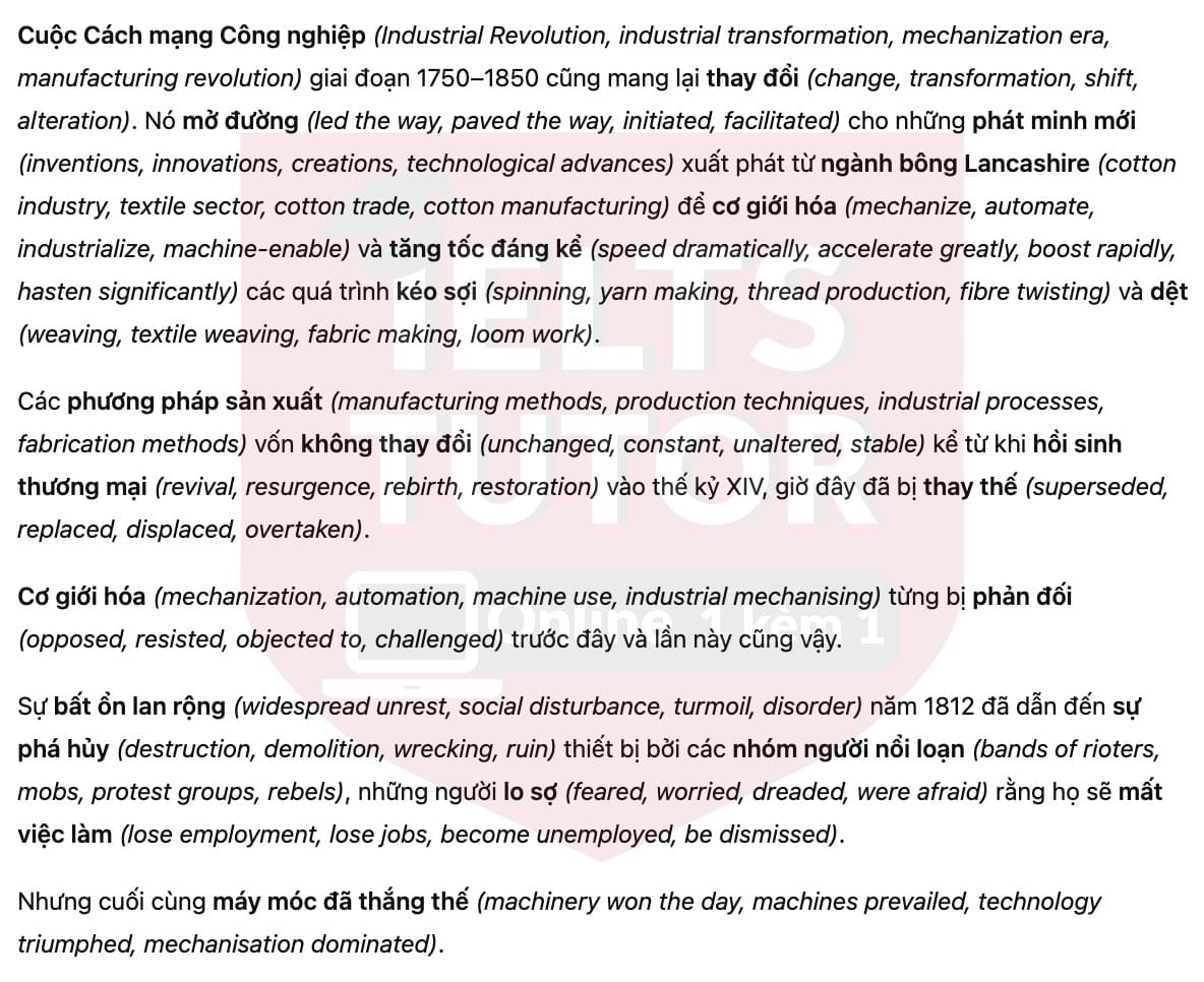 🔥The history of the British wool industry Answers with location - Đề thi thật IELTS READING- Làm bài online format computer-based, kèm đáp án, dịch & giải thích từ vựng - cấu trúc ngữ pháp khó