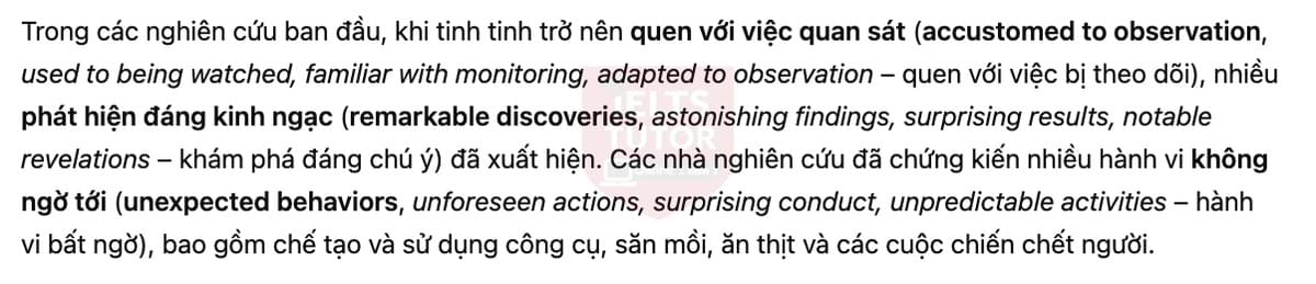 🔥Human-like culture in chimpanzees Answers with location - Đề luyện tập IELTS READING- Làm bài online format computer-based, kèm đáp án, dịch & giải thích từ vựng - cấu trúc ngữ pháp khó
