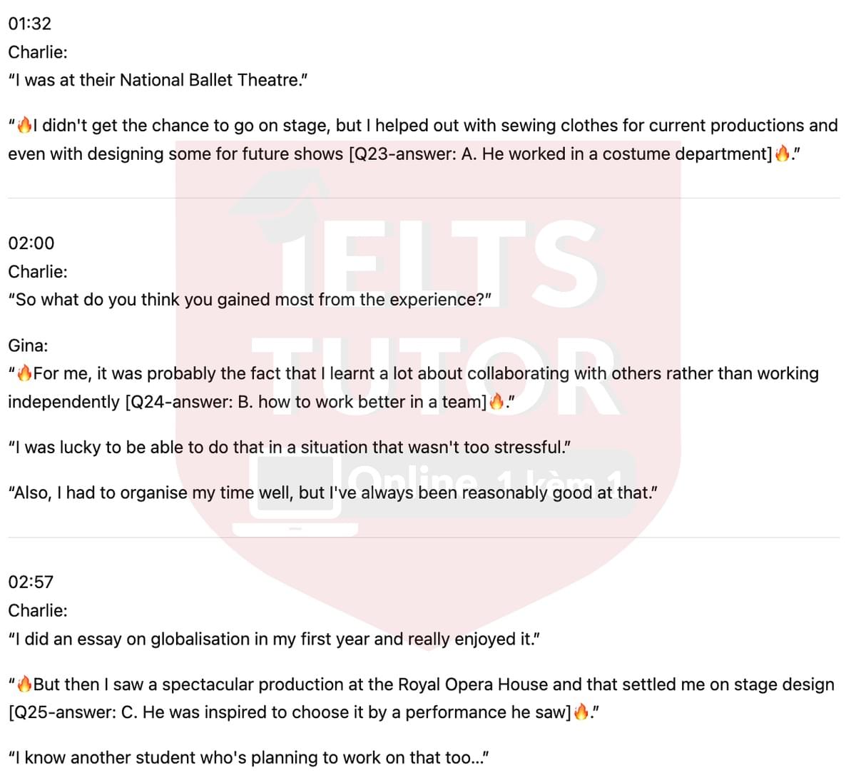 Feedback on second year of Performance Arts Course