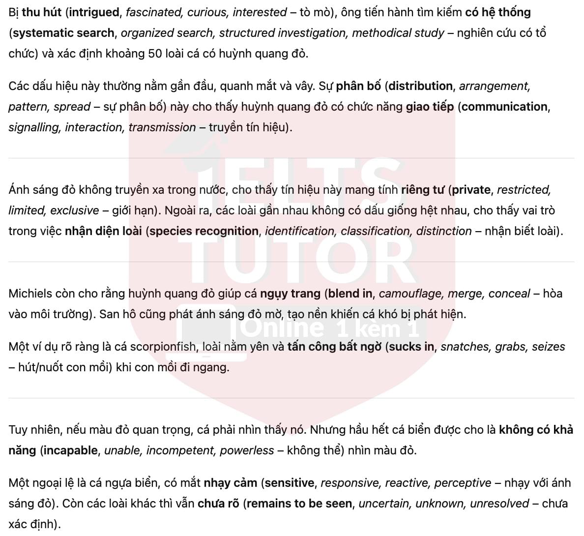 🔥DEEP SEA DISCOVERY Answers with location - Đề thi thật IELTS READING- Làm bài online format computer-based, kèm đáp án, dịch & giải thích từ vựng - cấu trúc ngữ pháp khó