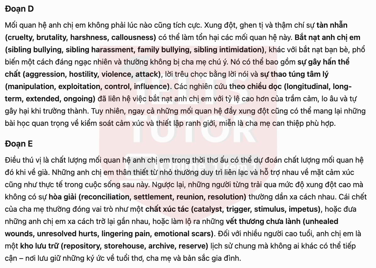 🔥All in the family Answers with location - Đề luyện tập IELTS READING- Làm bài online format computer-based, kèm đáp án, dịch & giải thích từ vựng - cấu trúc ngữ pháp khó