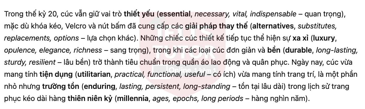 🔥The Development of Buttons in Europe Answers with location - Đề luyện tập IELTS READING- Làm bài online format computer-based, kèm đáp án, dịch & giải thích từ vựng - cấu trúc ngữ pháp khó