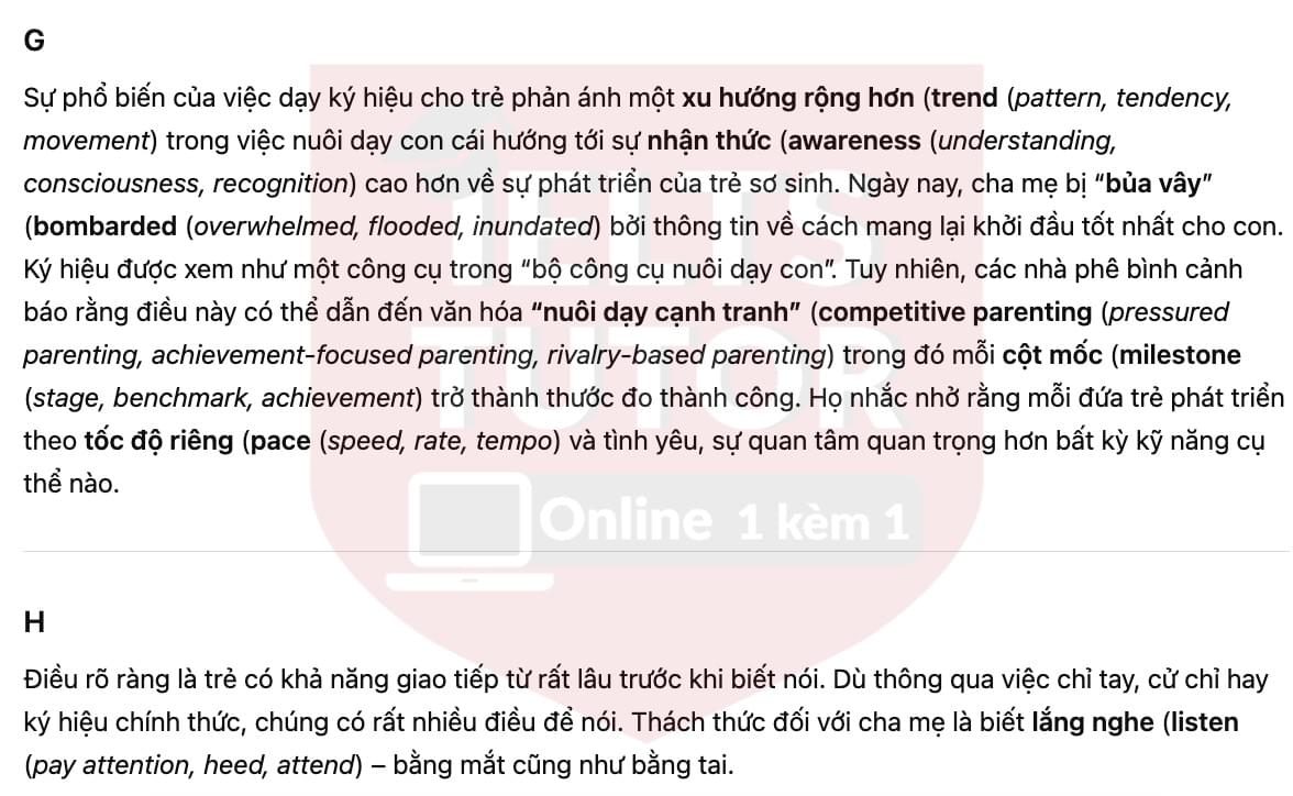 🔥Sign, baby, sign! Answers with location - Đề luyện tập IELTS READING- Làm bài online format computer-based, kèm đáp án, dịch & giải thích từ vựng - cấu trúc ngữ pháp khó