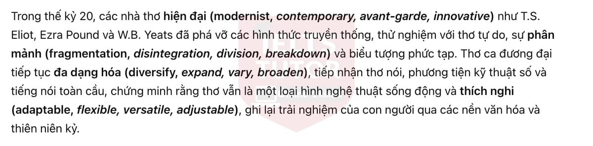 🔥A Brief History of Poetry Answers with location - Đề luyện tập IELTS READING- Làm bài online format computer-based, kèm đáp án, dịch & giải thích từ vựng - cấu trúc ngữ pháp khó