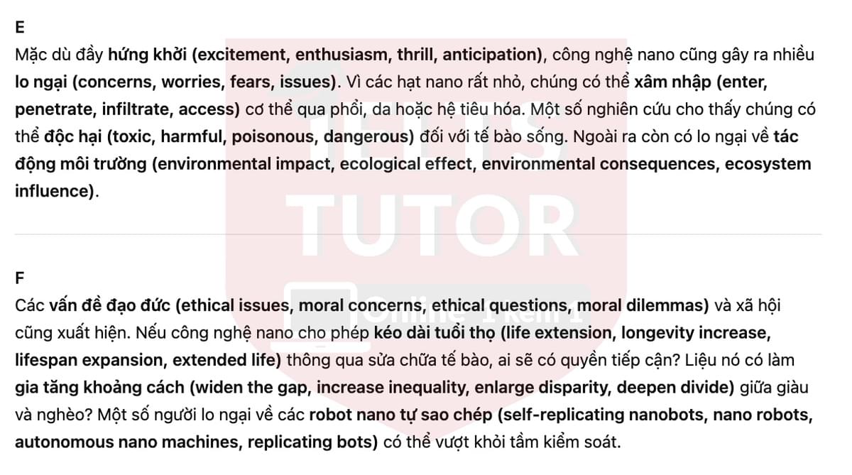 🔥Nanotechnology: the science of the very small Answers with location - Đề luyện tập IELTS READING- Làm bài online format computer-based, kèm đáp án, dịch & giải thích từ vựng - cấu trúc ngữ pháp khó