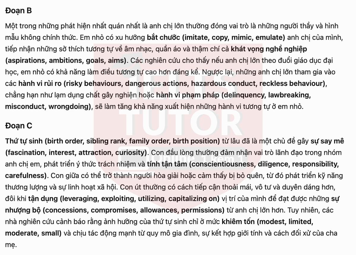 🔥All in the family Answers with location - Đề luyện tập IELTS READING- Làm bài online format computer-based, kèm đáp án, dịch & giải thích từ vựng - cấu trúc ngữ pháp khó