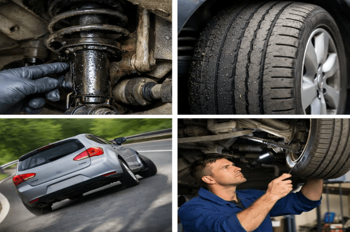 objawy zużycia zawieszenia samochodu amortyzator opony niestabilna jazda diagnostyka zawieszenia