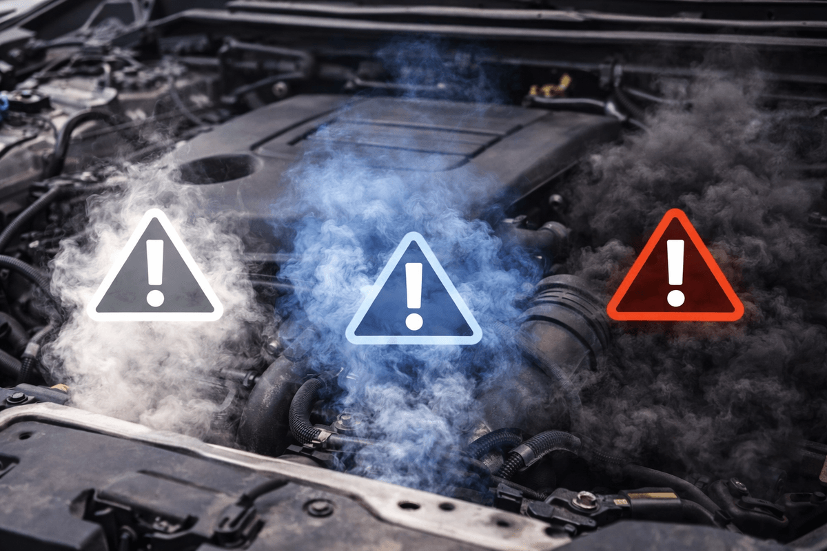 dym spod maski objawy awarii silnika diagnostyka samochodowa problemy z silnikiem