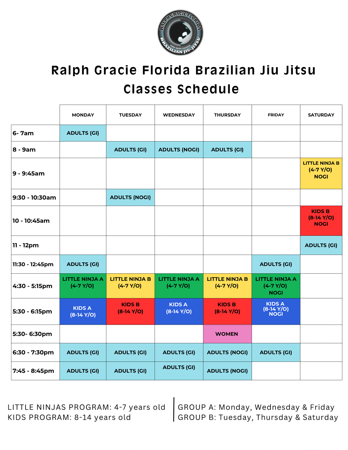 Ralph Gracie Florida Class Schedule