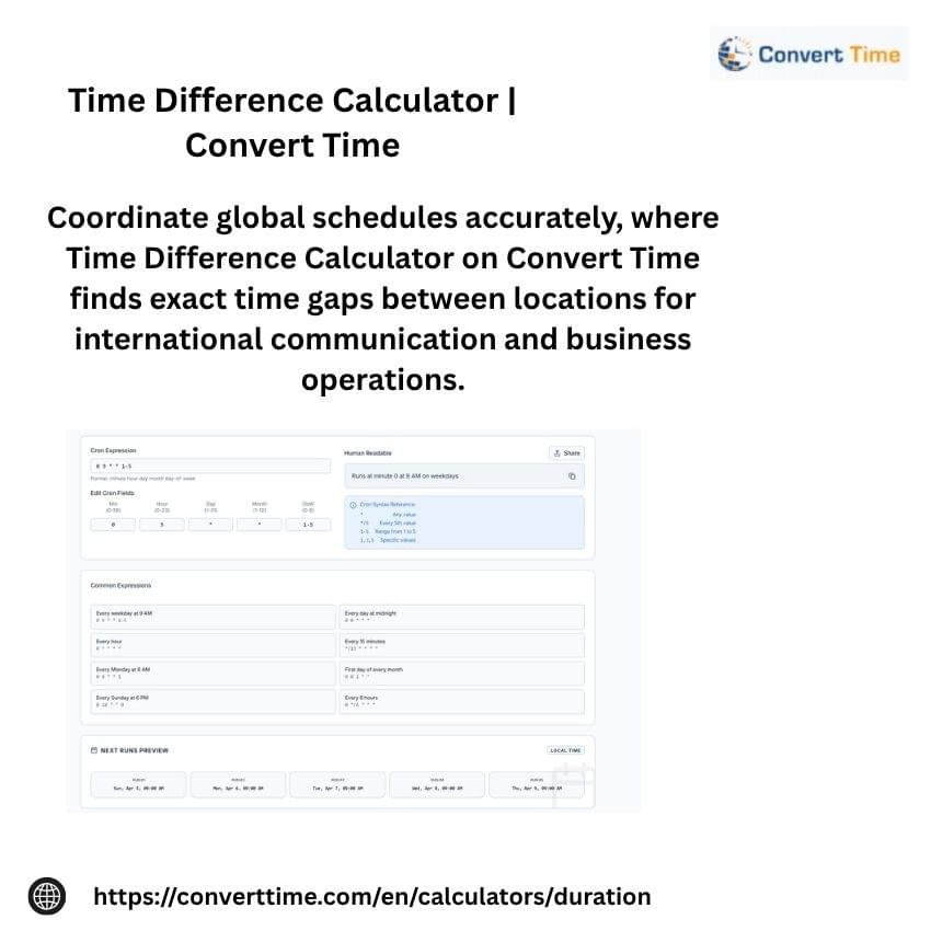 Time Difference Calculator | Convert Time | Articles | Convert Time ...
