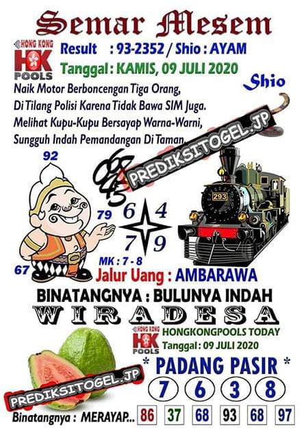 Syair Hk Kamis 09 Juli 2020 - Togel Hongkong