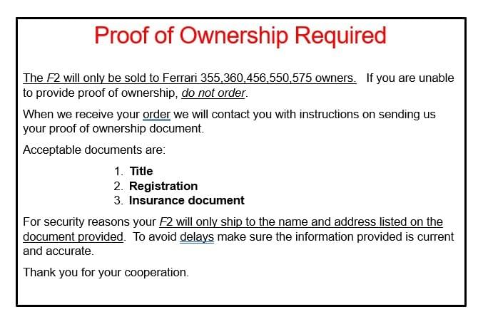 *** NEW! *** F2 Smart fob for Ferrari 360 - NO PROGRAMMING REQUIRED! 