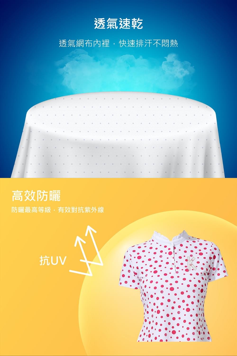 女款荷葉領印花短袖
