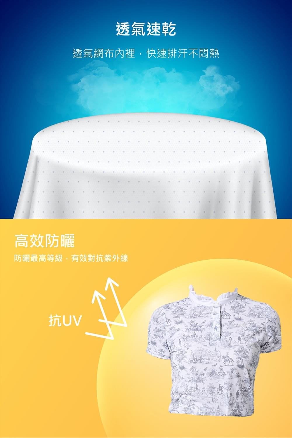女款荷葉領印花短袖