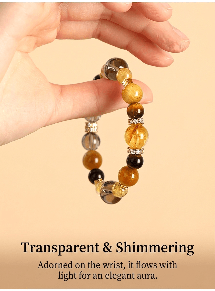 Natural Amethyst & Crystal Beaded Bracelet