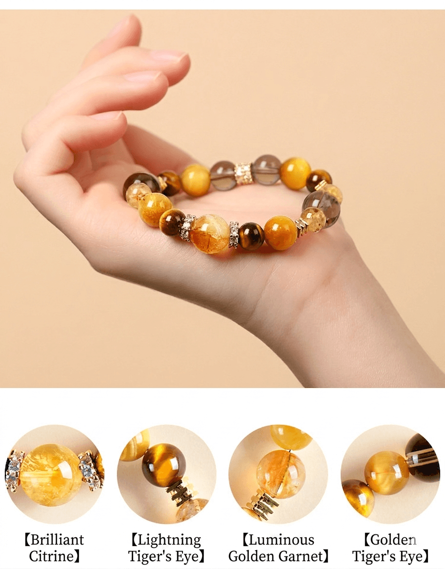 Natural Amethyst & Crystal Beaded Bracelet