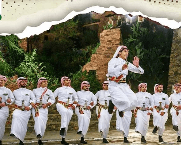 Join us on a journey to explore the roots of the Dama, and how it became a symbol of welcome and solidarity among tribes. Discover the history of the Asiri Dama "The Dama.. the sound of enthusiasm that resonated in the mountains and valleys. It began as a message of strength and welcome, and evolved to become an icon of joy in Asir. Discover here how the Dama was held to welcome delegations and instill the spirit of solidarity among tribes."

"The majesty of appearance"

"The beauty of the Dama is completed by the details of the traditional attire. Reflect on the precision of the 'Mujand' and the craftsmanship of the 'Janbiah' that is passed down through generations; they are not just ornaments, but symbols of authenticity and social status."

"First: Texts of poetic dialogue (the initiation and the response)"

"In the Dama, poetry relies on enthusiasm, pride, and welcome. Here is a proposed model to be displayed on an interactive screen or mural, embodying the spirit of welcome and authenticity:"

"The initiation (the first poet):"

"O my greetings to those who are shields in hardships, a full armor, their mention is good, and praise in all directions. I came to you with loyalty, and the pure intention is a clear cloud, and the name 'Asir' has risen to the summit, and preserved miracles."

"The response (the second poet):"

"Welcome to the guests, and this good arrival is sufficient. Our people are the people of generosity and giving, at all times our glories endure with truth, and the spirit remains warm, and the Dama is our voice, telling our pride in the past years."

"Exhibition components (exhibition halls)"

"The Hall of Beginnings: An entrance that showcases the historical depth of the Dama of Asir and its connection to the values of pride and courage."