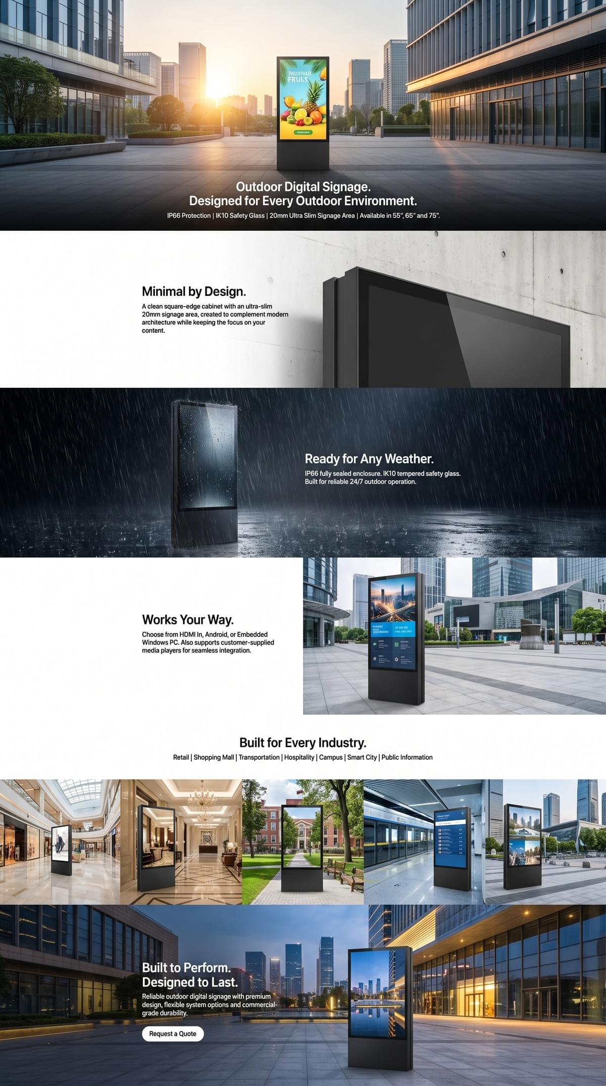 65 inch Outdoor LCD Kiosk