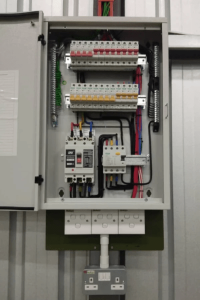 Electricity supply divided into individual circuits