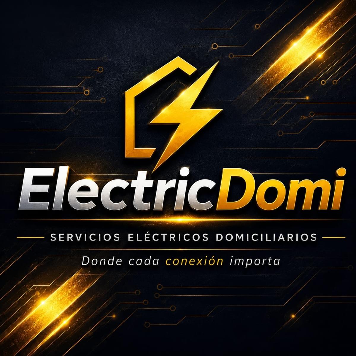 ElectricDomi is a Chilean company specialized in comprehensive electrical solutions. We design, install, maintain, and modernize electrical systems for homes, buildings, condominiums, offices, commercial premises, and large-scale projects, complying with current regulations and high standards of quality and safety.What does ElectricDomi do?Complete electrical installations.Electrical remodeling.Power and distribution electrical panels.Conduits and wiring.Interior and exterior lighting.Electrical maintenance.Diagnosis and repair of faults.Extensions of installations.Electrical projects for homes, buildings, offices, and businesses.Electrical emergencies.Who do we serve?Homes.Houses.Apartments.Buildings.Condominiums.Offices.Commercial premises.Warehouses.Construction companies.Businesses.I want the colors to be related to electricity: golden yellow, silver, and black.