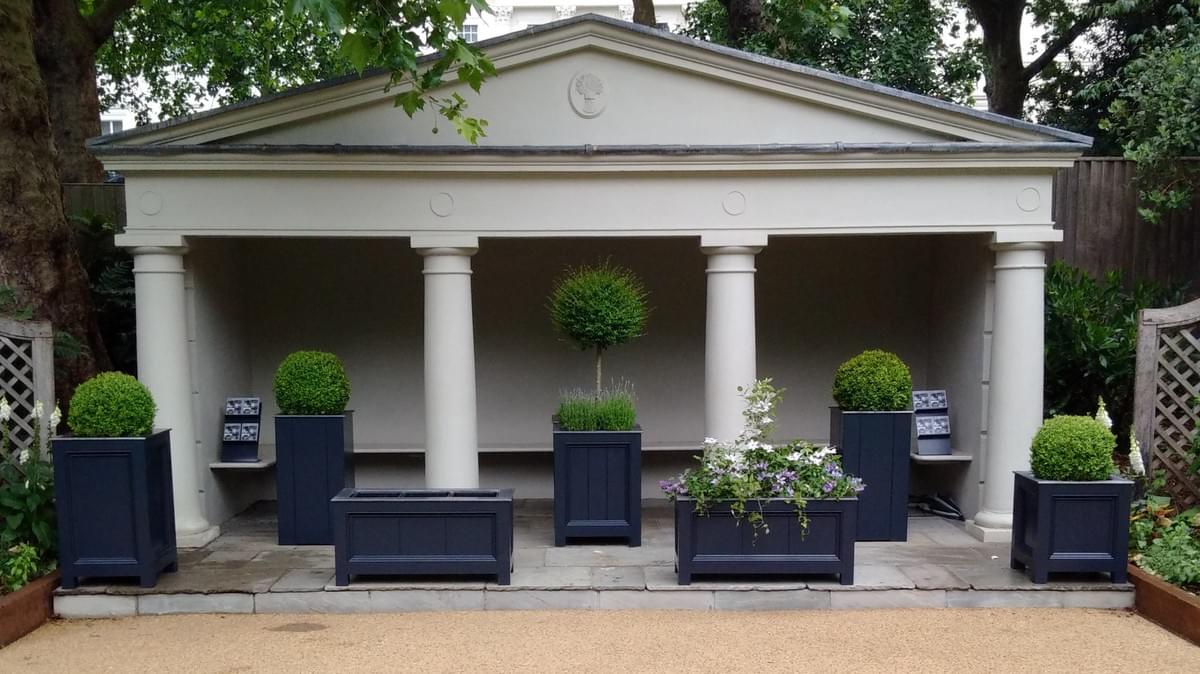 Squareroot Planters' pop up display  Open Gardens 2015 Belgrave Square SW1