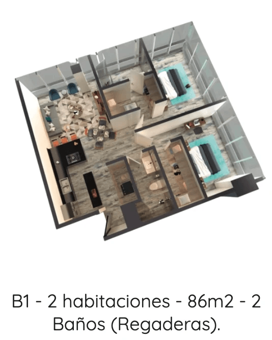 Departamento B1 - 2 habitaciones