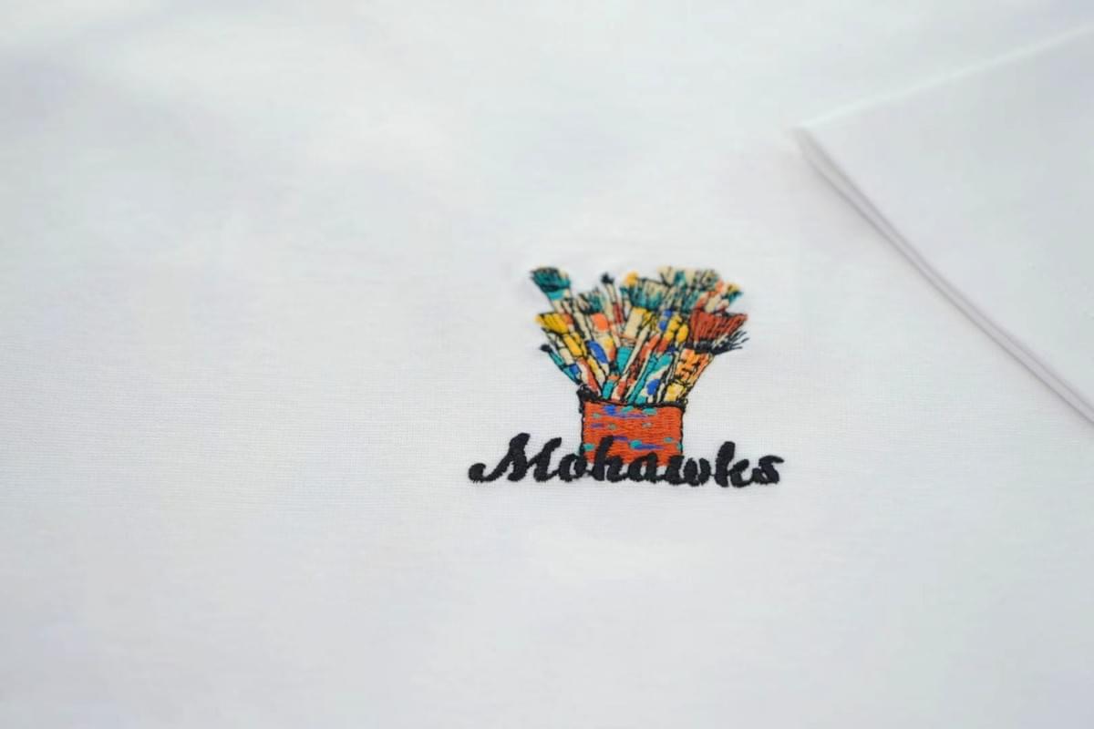 畫筆工藝刺繡壓印短T